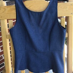 Scallop denim top , floral crochet mini skirt